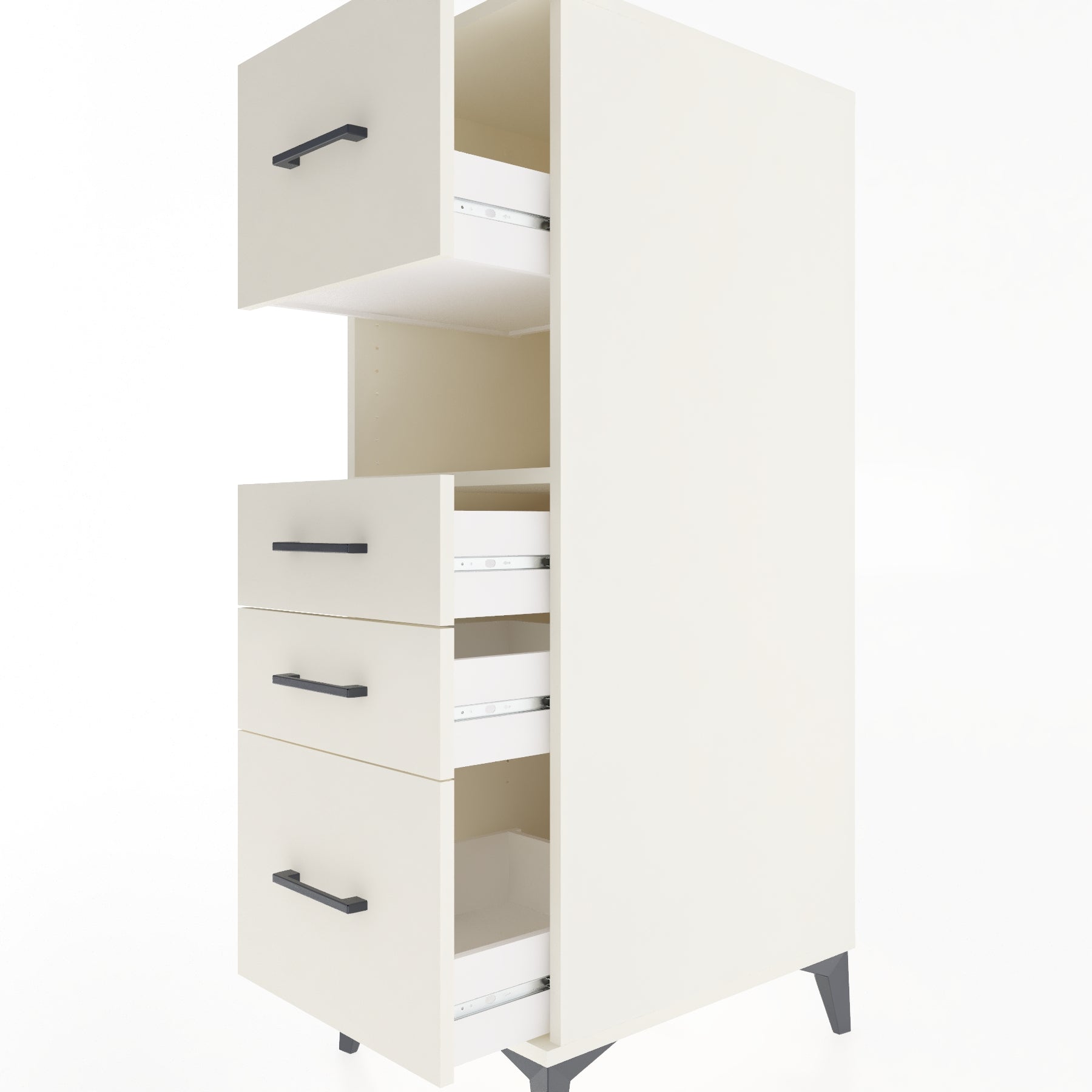 Woodntry Modular Cabinet Moonstone 44x59x122 cm with Drawers and Shelves CR104-1