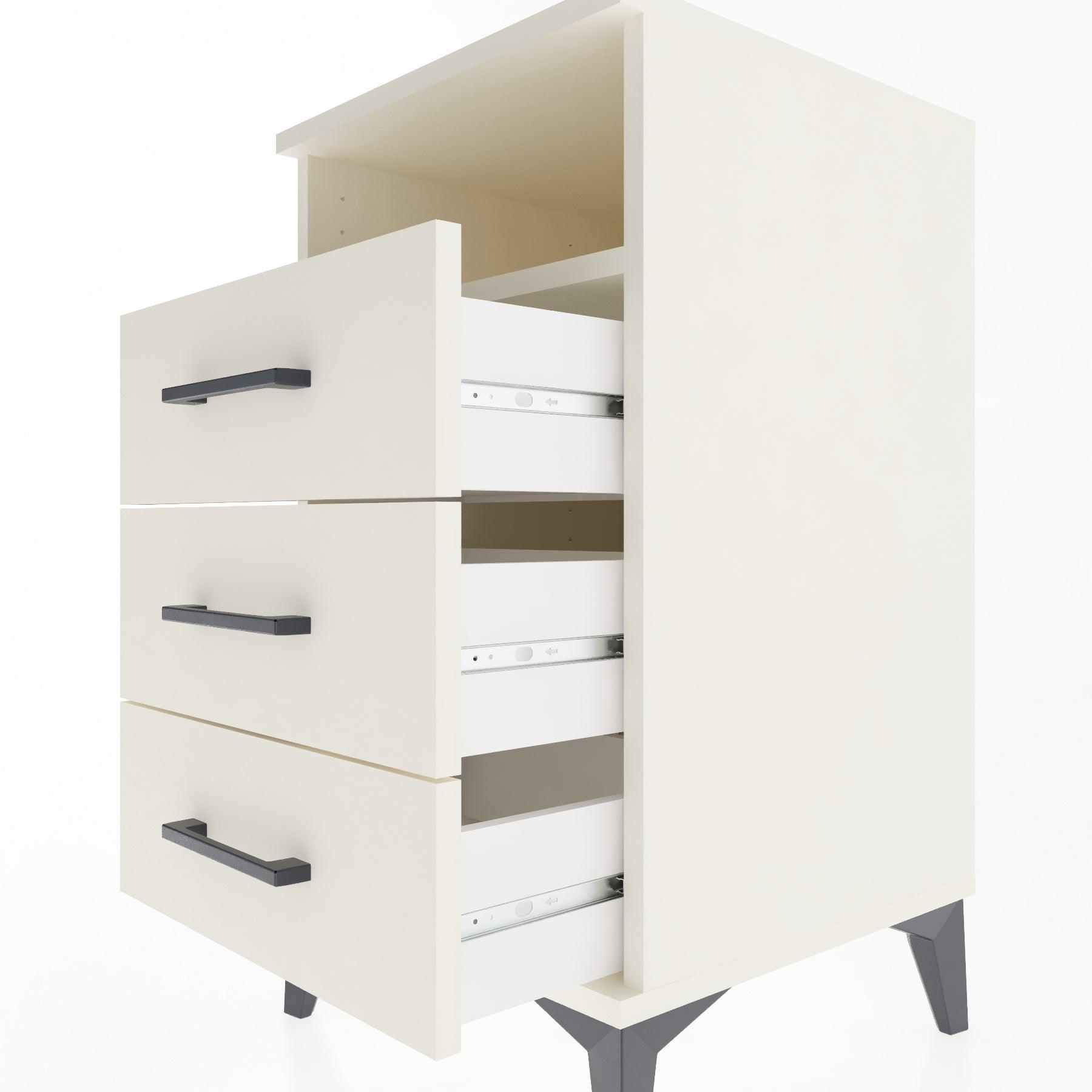 Woodntry Modular Nightstand Moonstone 44x44x68 cm with Drawer and Shelf CR4-1