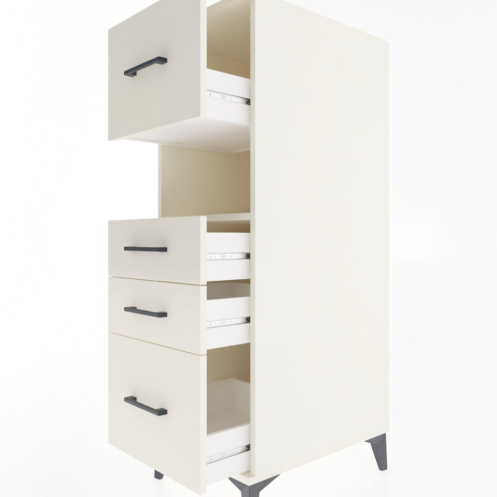 Woodntry Modüler Dolap Aytaşı 44x30x122 cm Çekmeceli ve Raflı CR104-1