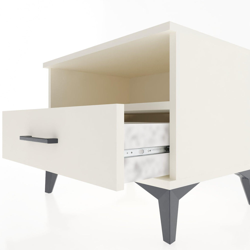 Woodntry Modular Nightstand Moonstone 60x44x68 cm with Drawer and Shelf CR4-1