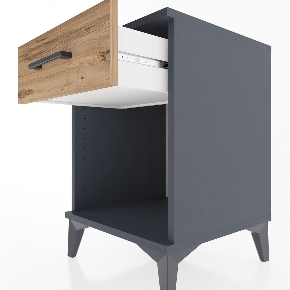 Woodntry Modular Nightstand Anthracite 44x44x52 cm with Drawers and Shelves CR4-2