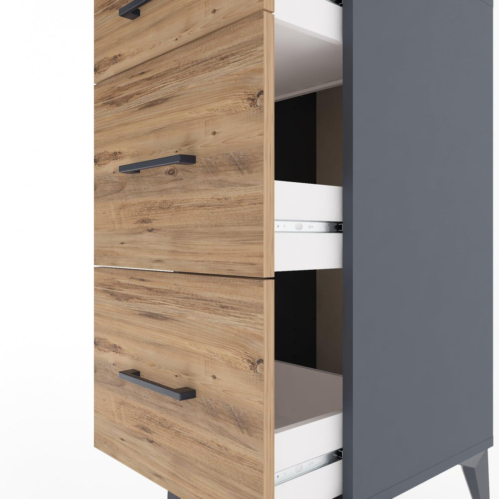 Woodntry Modular Nightstand Anthracite 44x44x84 cm Drawer C4-2