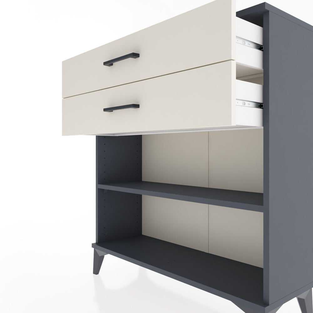 Woodntry Modular Dresser Anthracite 88x30x84 cm with Drawers and Shelves CR4-2