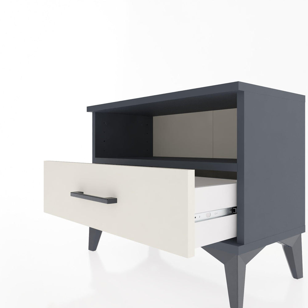 Woodntry Modular Nightstand Anthracite 60x30x36 cm with Drawers and Shelves CR4-2