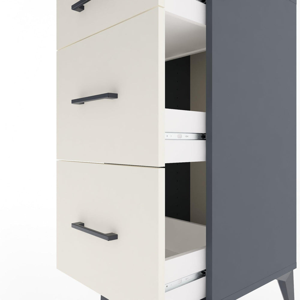 Woodntry Modular Nightstand Anthracite 44x44x84 cm Drawer C4-2