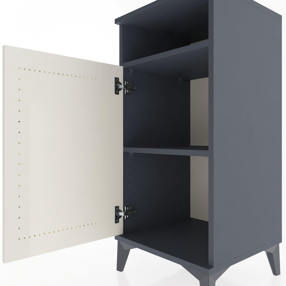 Woodntry Modular Nightstand Anthracite 44x44x84 cm with Cover and Shelf KR26-2