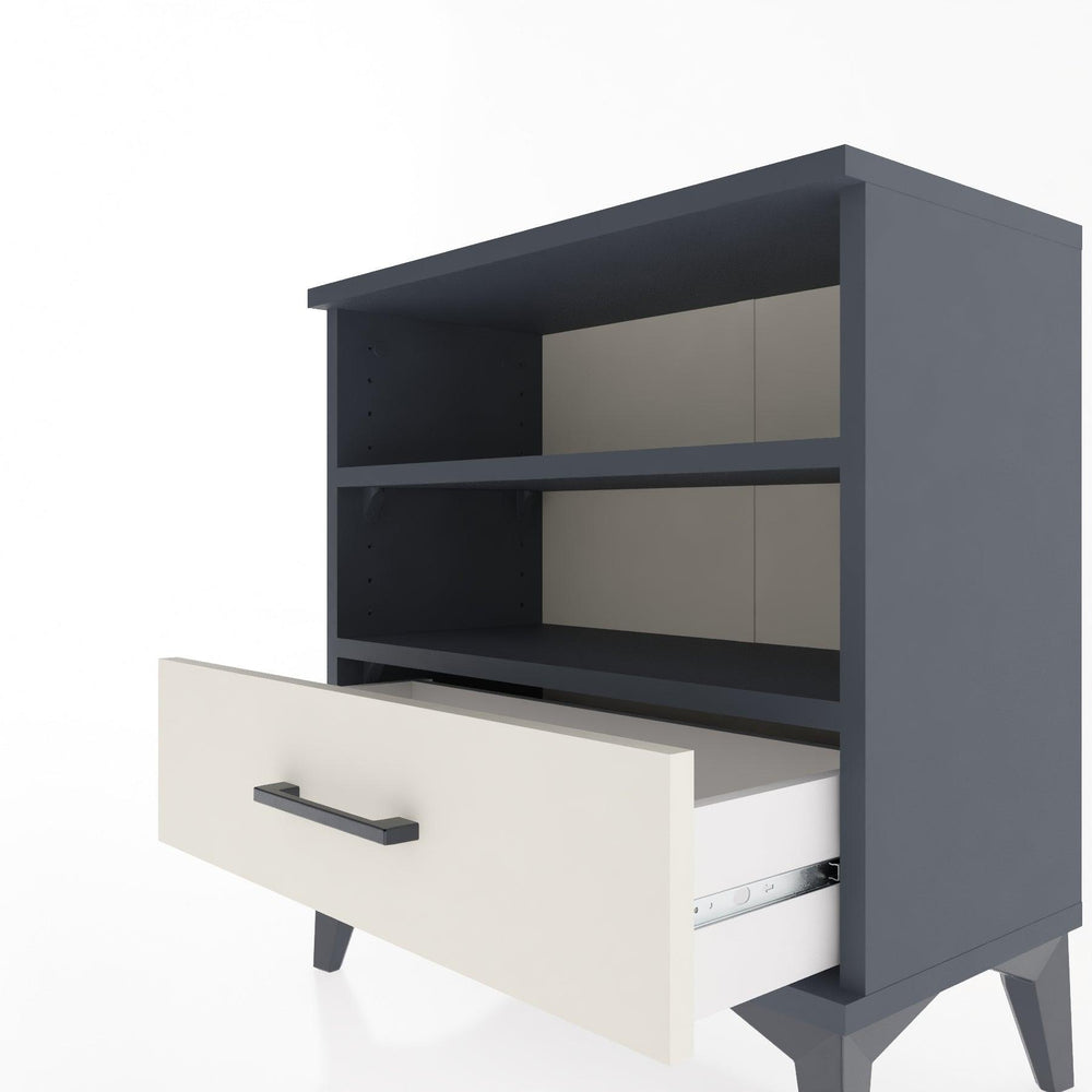 Woodntry Modular Nightstand Anthracite 60x30x52 cm with Drawers and Shelves CR4-2