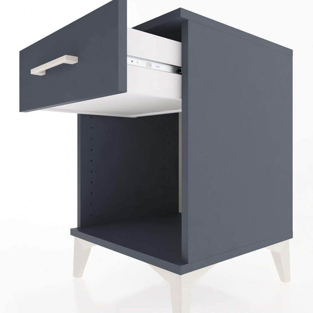 Woodntry Modular Nightstand Anthracite 44x44x52 cm with Drawers and Shelves CR4-2