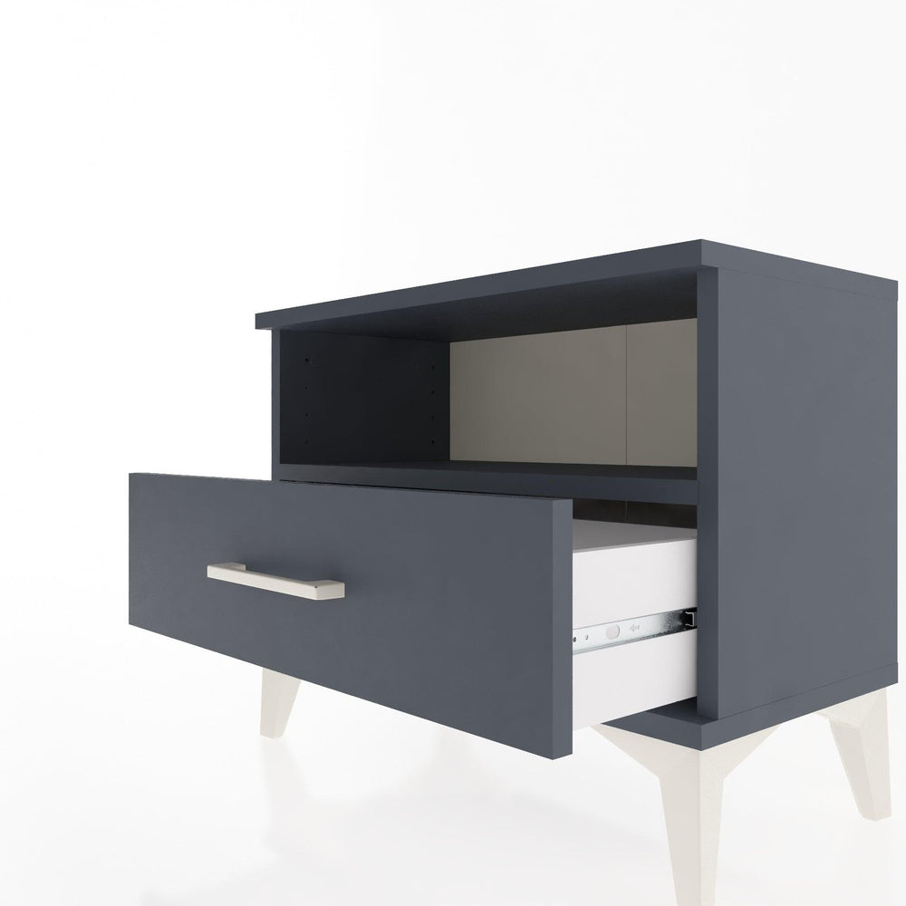 Woodntry Modular Nightstand Anthracite 60x30x36 cm with Drawers and Shelves CR4-2