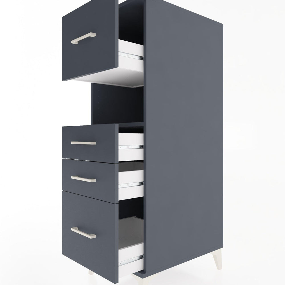 Woodntry Modular Cabinet Anthracite 44x30x122 cm with Drawers and Shelves CR104-2