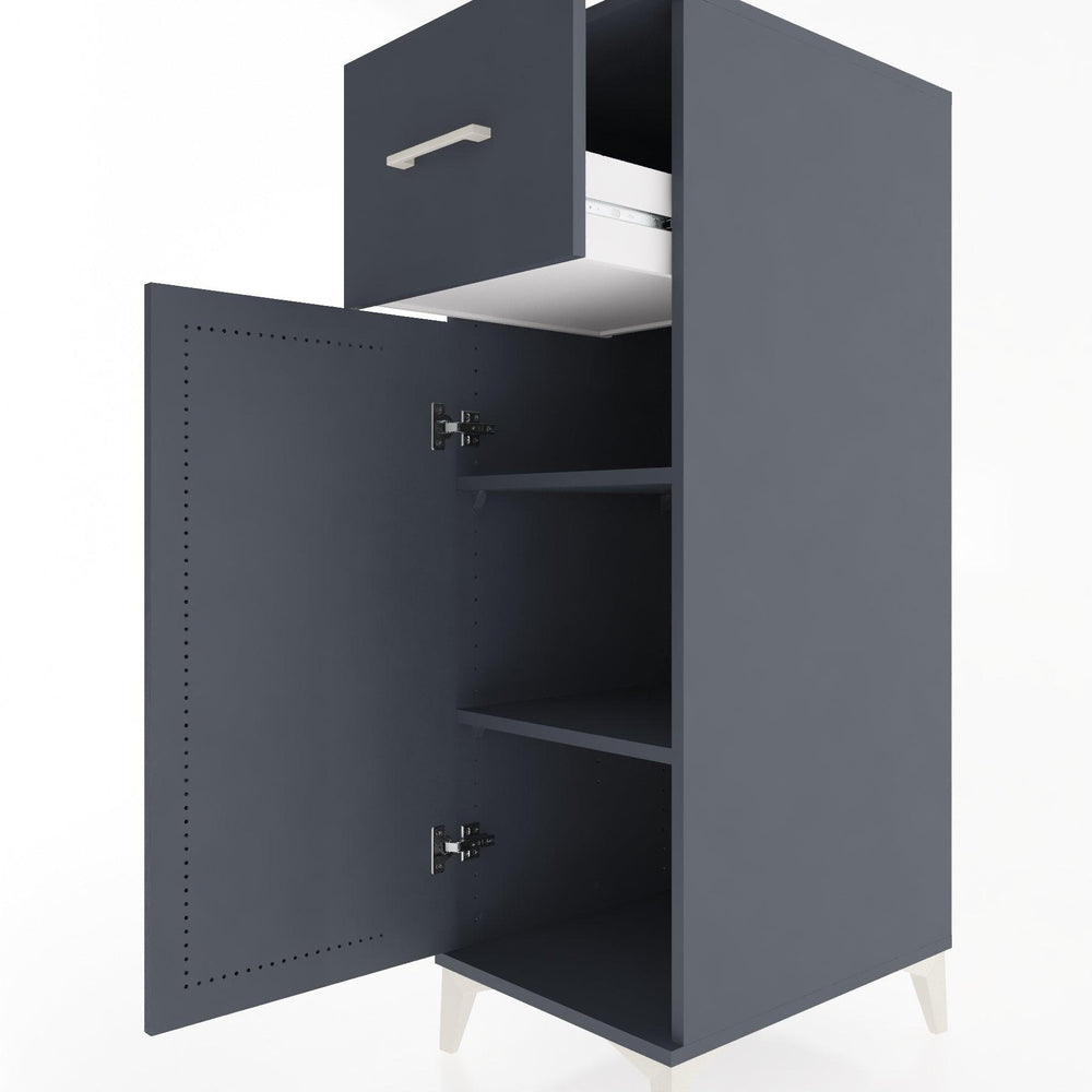 Woodntry Modular Cabinet Anthracite 44x30x122 cm with Doors and Drawers KC4-2