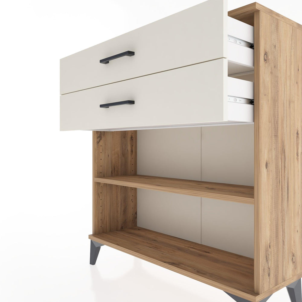 Woodntry Modular Dresser Pine 88x30x84 cm with Drawers and Shelves CR4-3