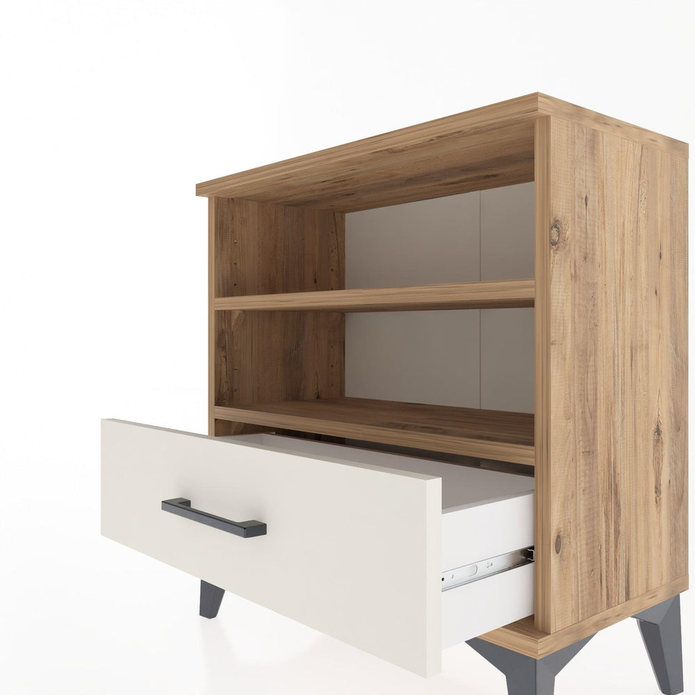 Woodntry Modular Nightstand Pine 60x30x52 cm with Drawers and Shelves CR4-3