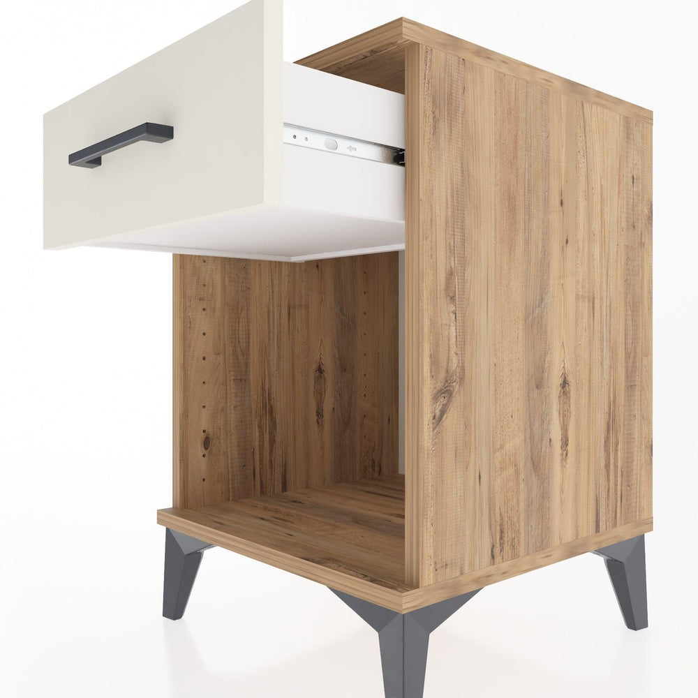 Woodntry Modular Nightstand Pine 44x44x52 cm with Drawers and Shelves CR4-3