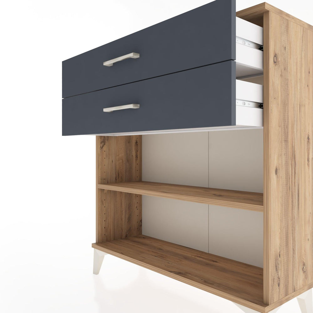 Woodntry Modular Dresser Pine 88x30x84 cm with Drawers and Shelves CR4-3