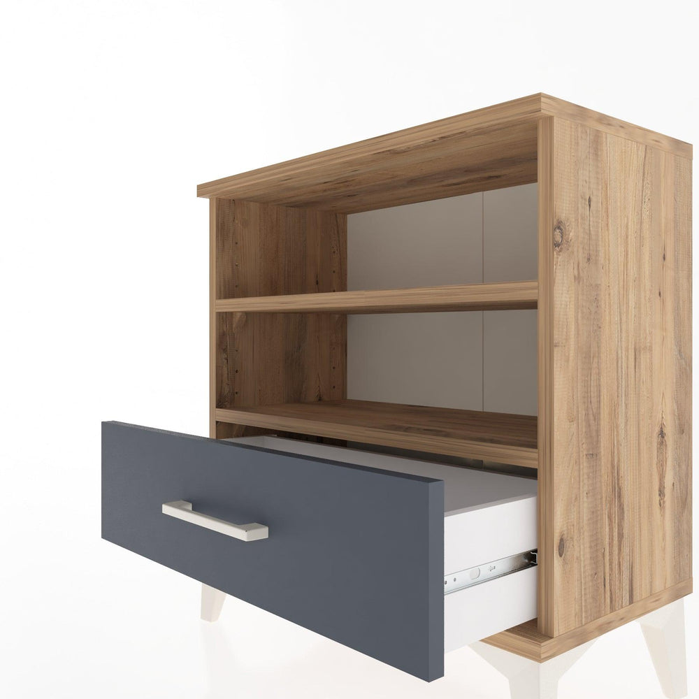 Woodntry Modular Nightstand Pine 60x30x52 cm with Drawers and Shelves CR4-3