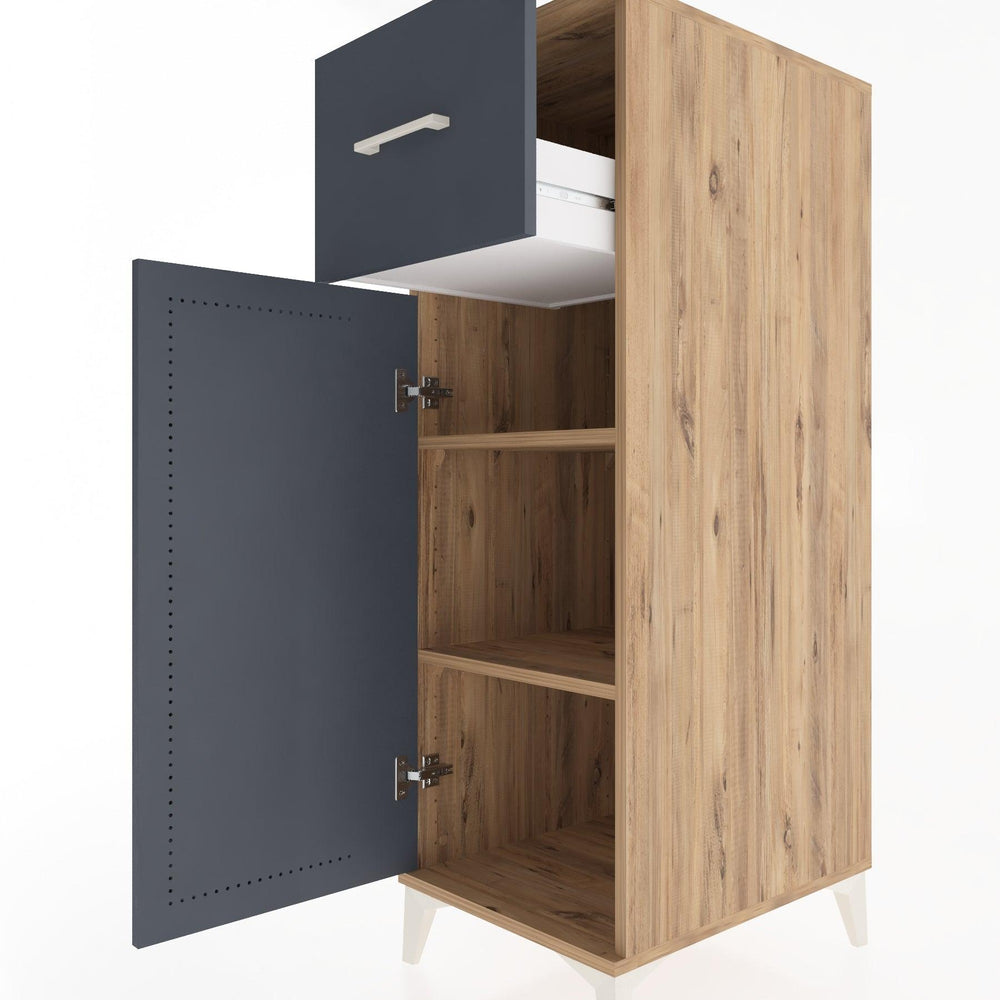 Woodntry Modular Cabinet Pine 44x30x122 cm with Doors and Drawers KC4-3