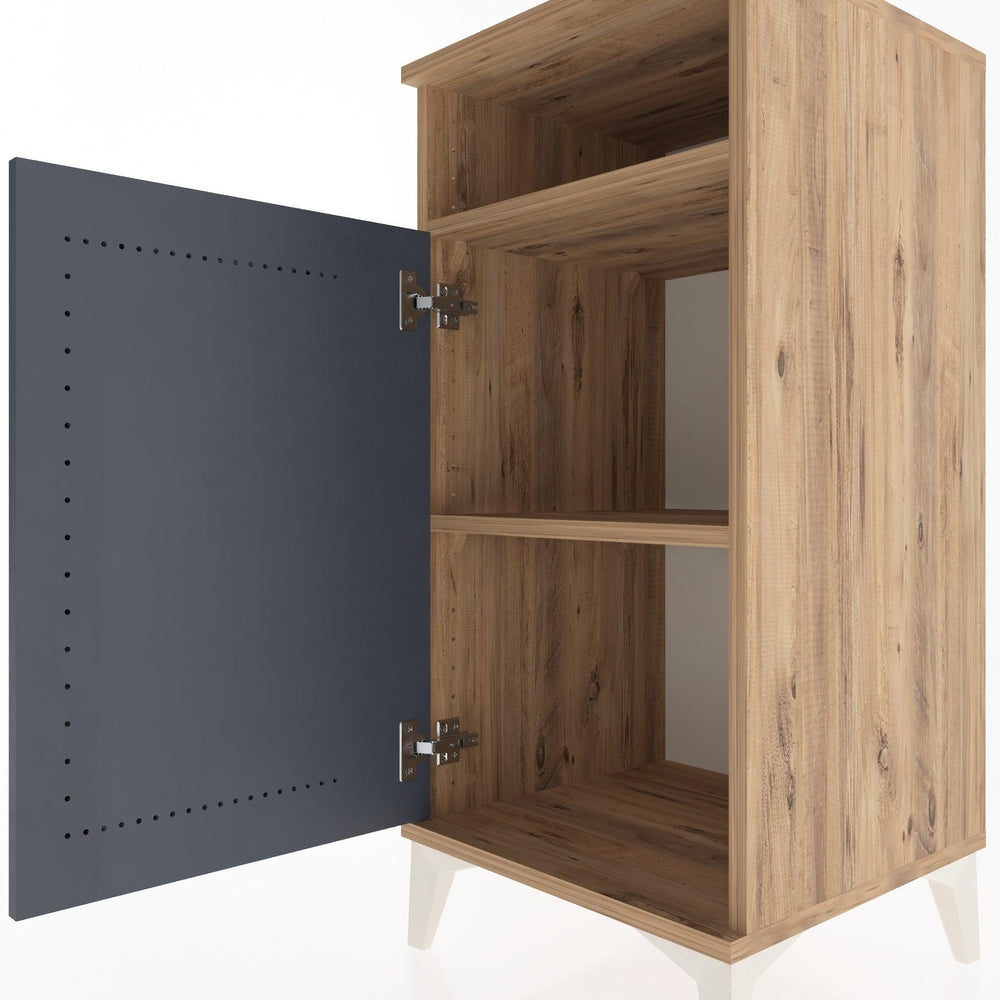 Woodntry Modular Nightstand Pine 44x44x84 cm with Cover and Shelf KR26-3