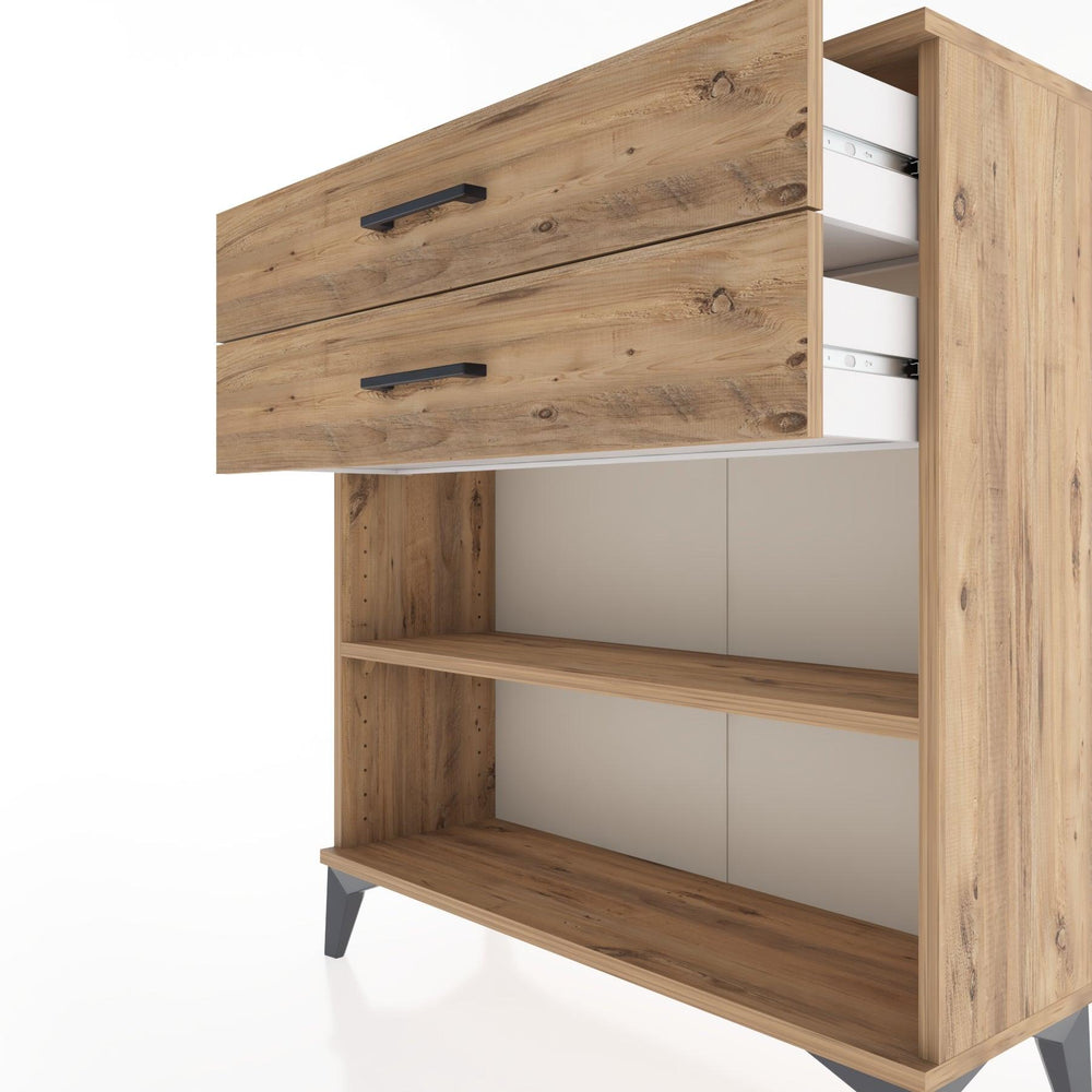 Woodntry Modular Dresser Pine 88x30x84 cm with Drawers and Shelves CR4-3