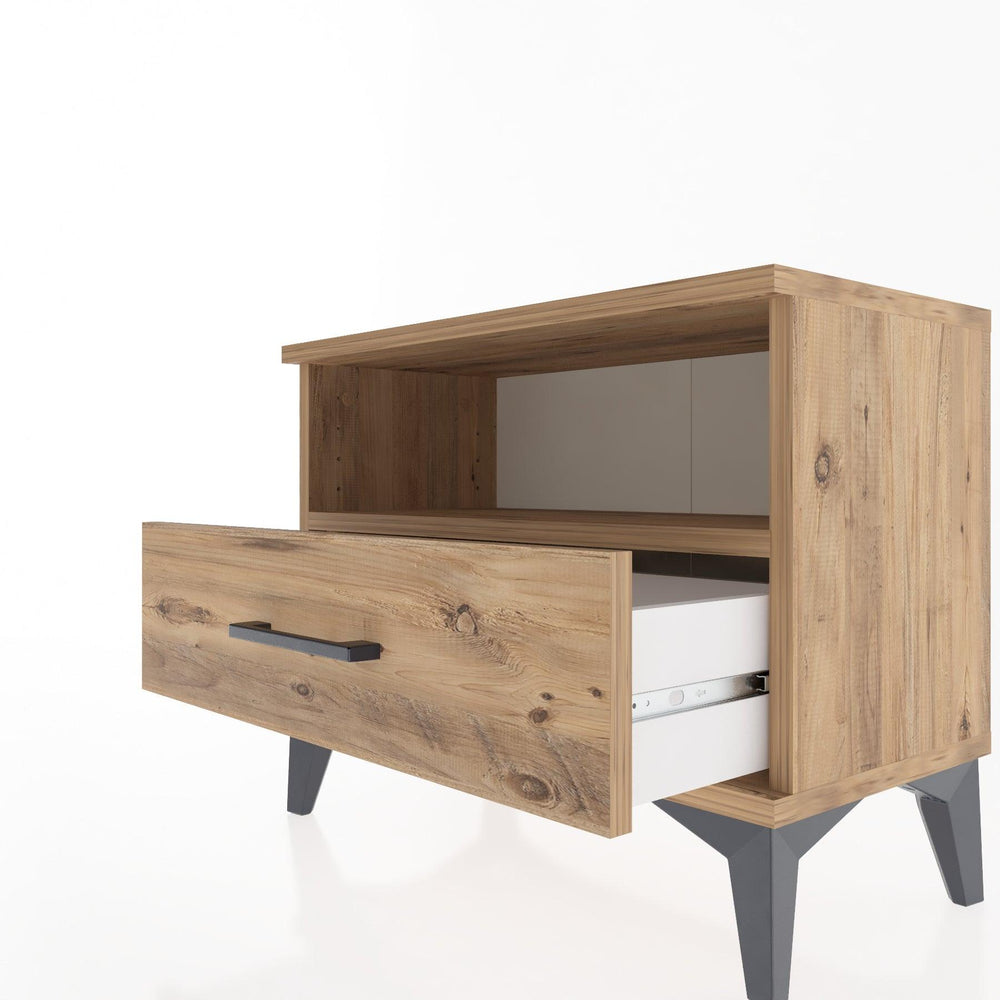 Woodntry Modular Nightstand Pine 60x30x36 cm with Drawers and Shelves CR4-3