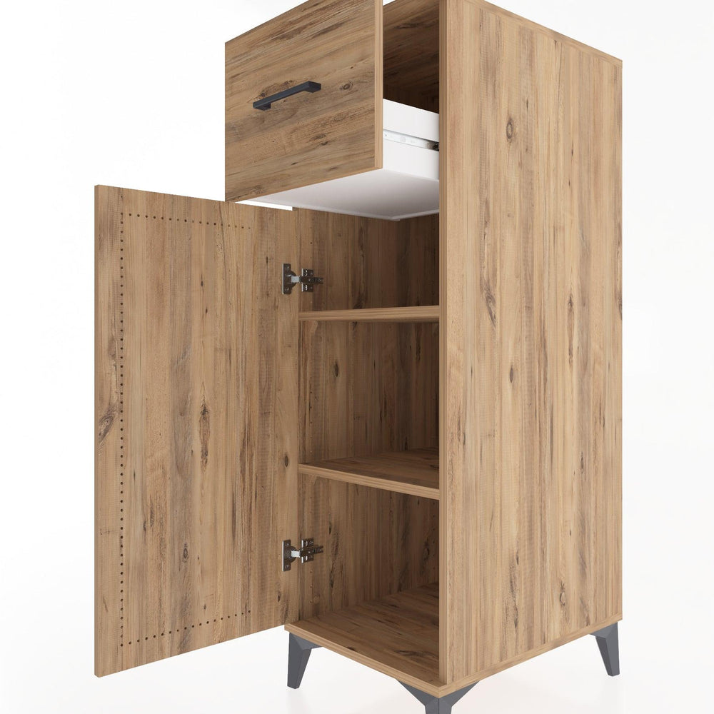 Woodntry Modular Cabinet Pine 44x59x122 cm with Doors and Drawers KC4-3
