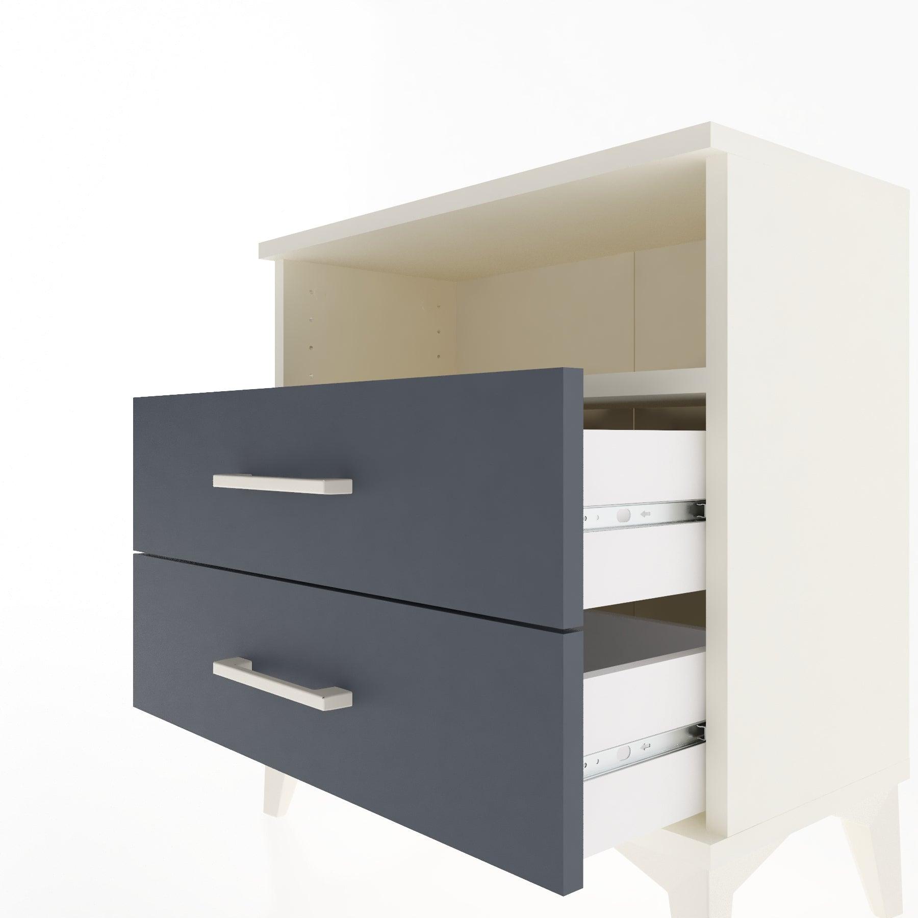 Woodntry Modular Nightstand Moonstone 60x30x52 cm with Drawer and Shelf CR5-1