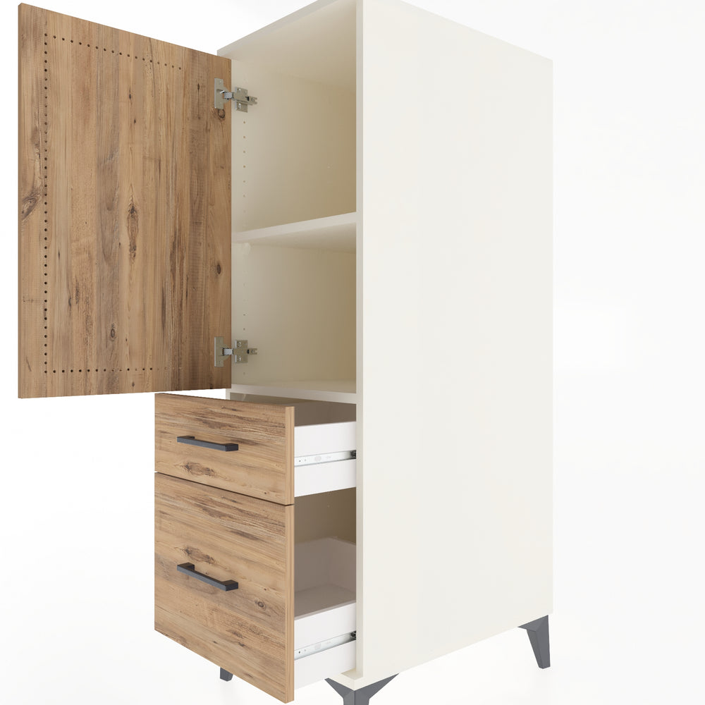 Woodntry Modular Cabinet Moonstone 44x59x122 cm with Doors and Drawers KC105-1