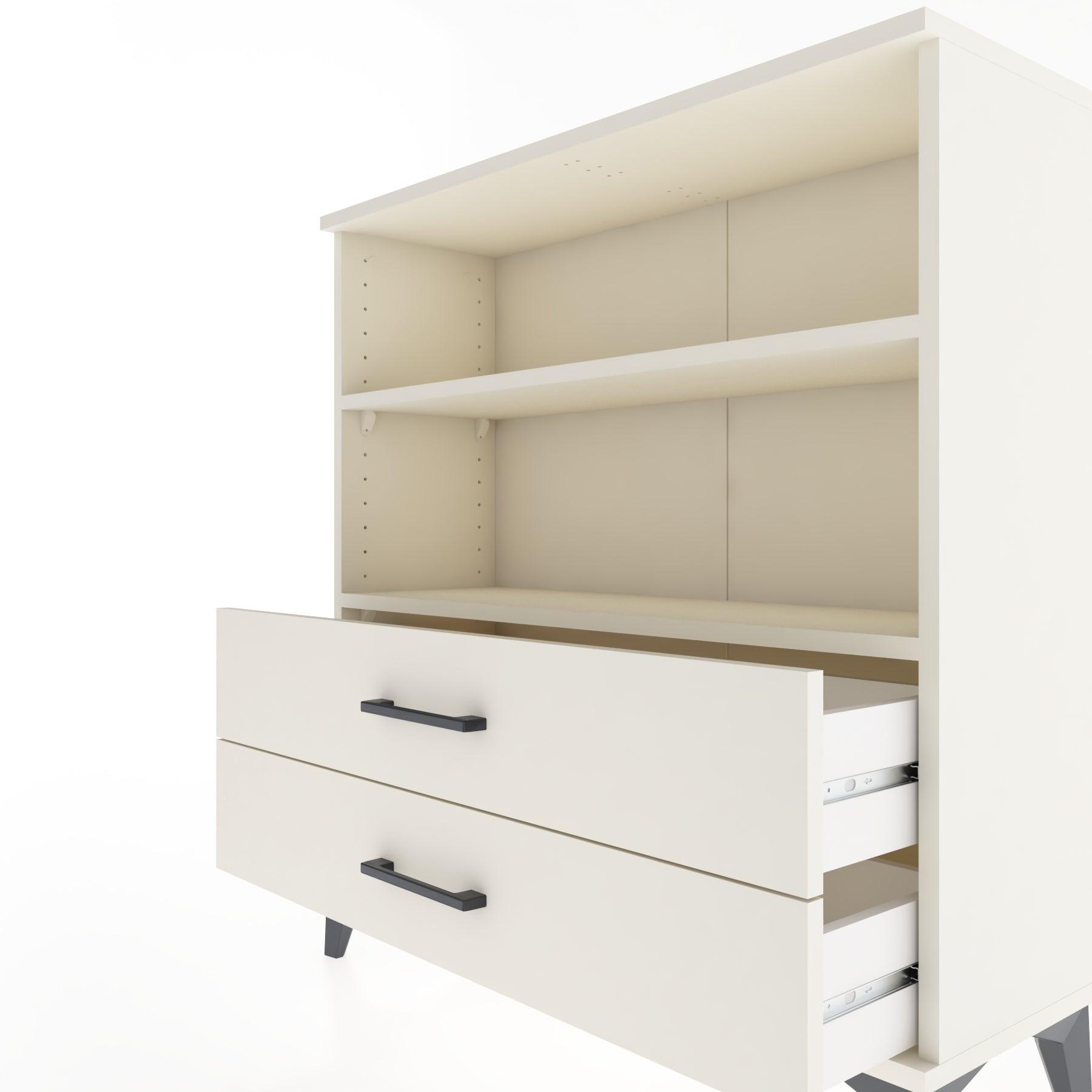 Woodntry Modular Dresser Moonstone 88x30x84 cm with Drawers and Shelves CR5-1