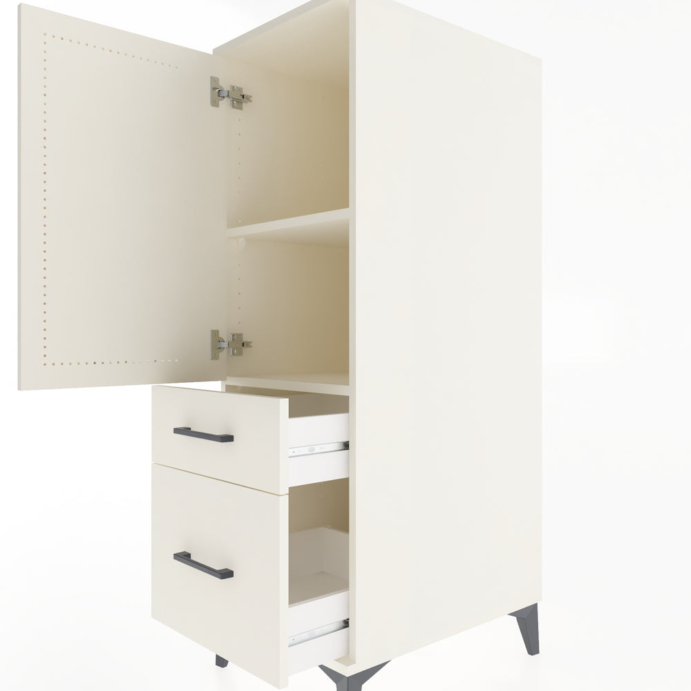 Woodntry Modular Cabinet Moonstone 44x59x122 cm with Doors and Drawers KC105-1