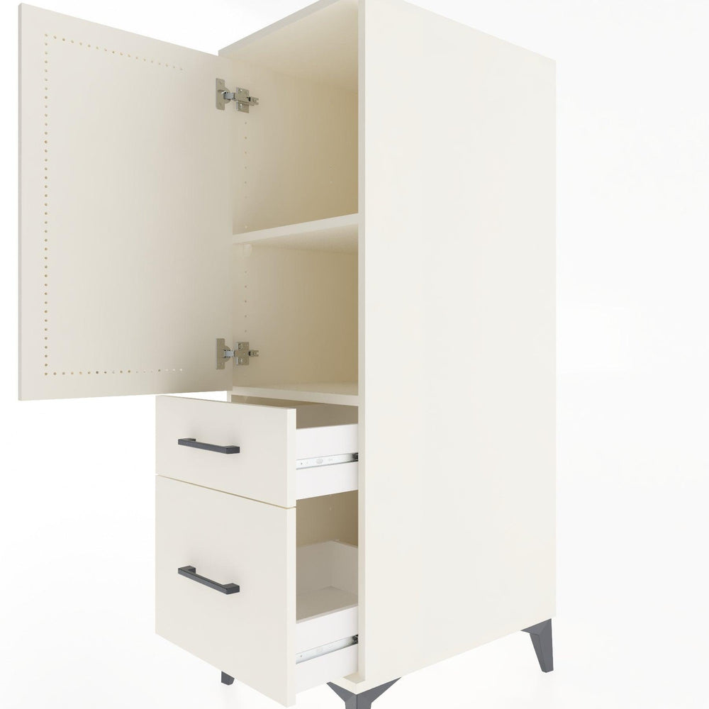 Woodntry Modular Cabinet Moonstone 44x30x122 cm with Doors and Drawers KC105-1