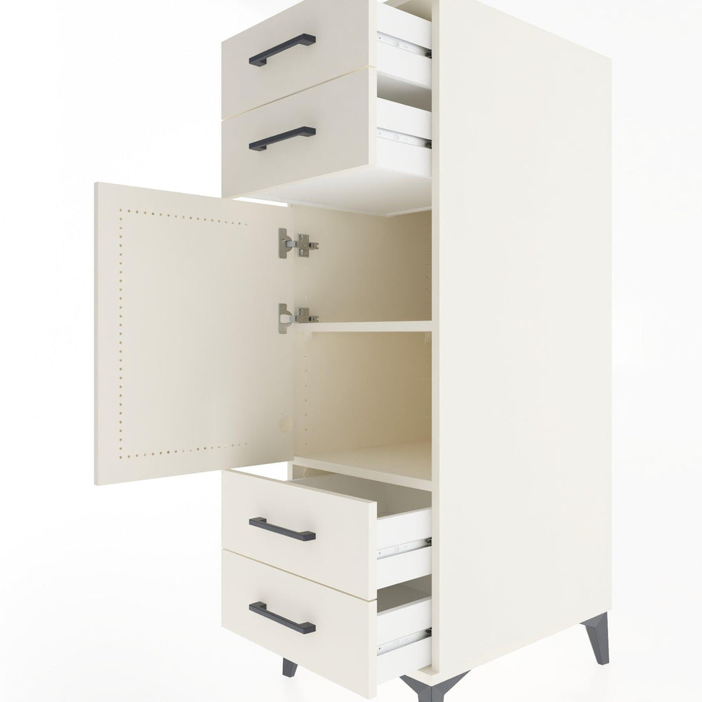 Woodntry Modüler Dolap Aytaşı 44x30x122 cm Kapaklı ve Çekmeceli KC55-1