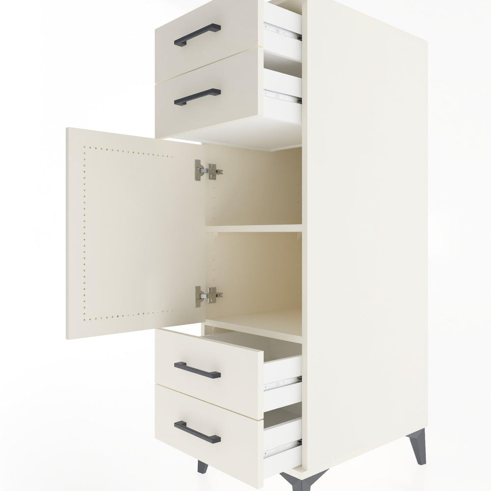 Woodntry Modüler Dolap Aytaşı 44x30x122 cm Kapaklı ve Çekmeceli KC5-1