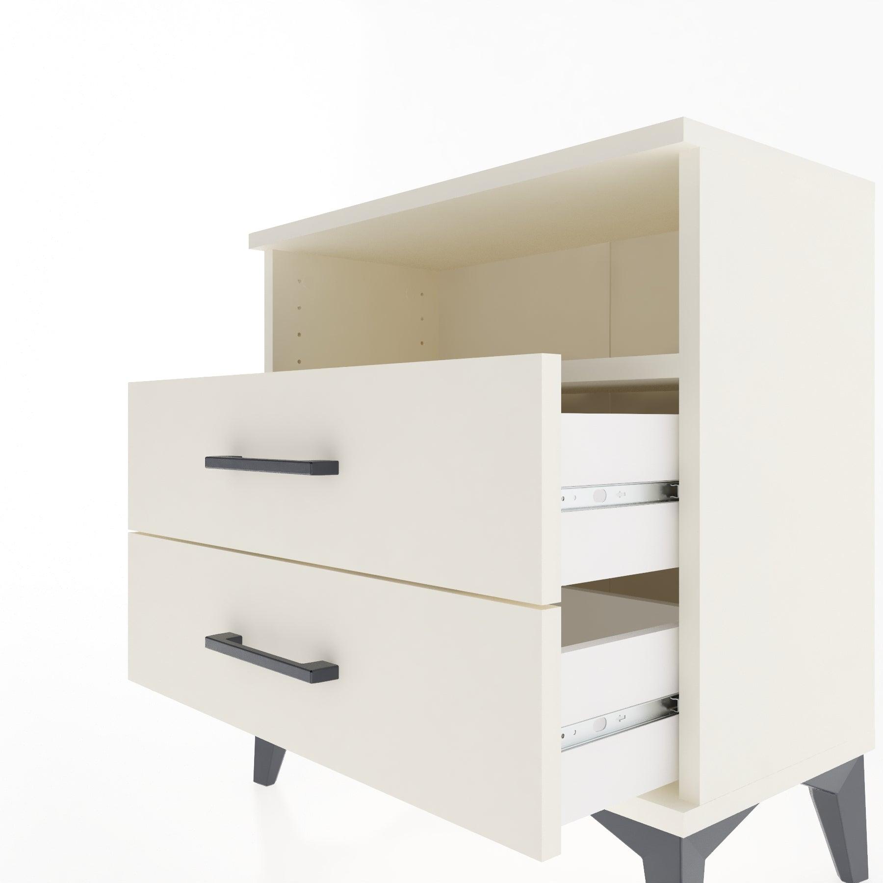 Woodntry Modular Nightstand Moonstone 60x30x52 cm with Drawer and Shelf CR5-1