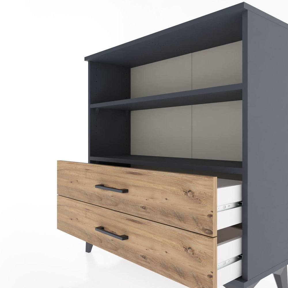 Woodntry Modular Dresser Anthracite 88x30x84 cm with Drawers and Shelves CR5-2