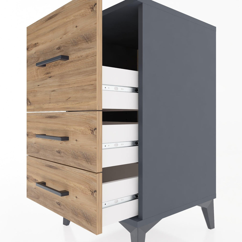 Woodntry Modular Nightstand Anthracite 44x44x68 cm Drawer C5-2