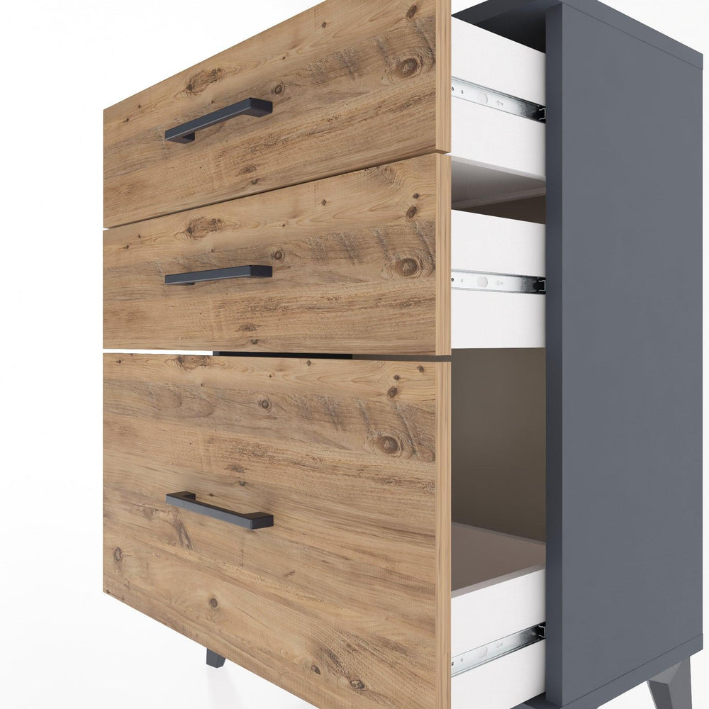 Woodntry Modular Nightstand Anthracite 60x30x68 cm Drawer C5-2