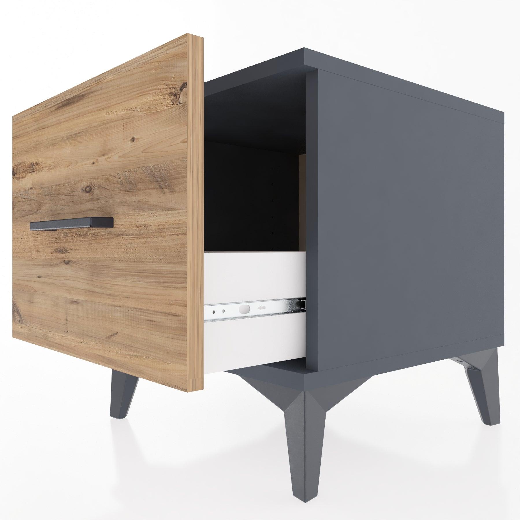 Woodntry Modular Nightstand Anthracite 44x44x36 cm Drawer C5-2