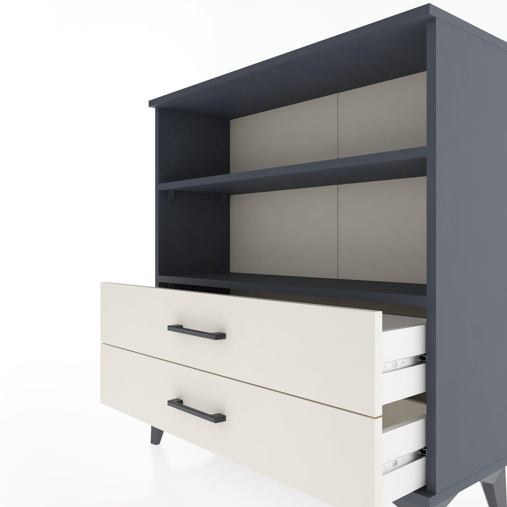 Woodntry Modular Dresser Anthracite 88x30x84 cm with Drawers and Shelves CR5-2