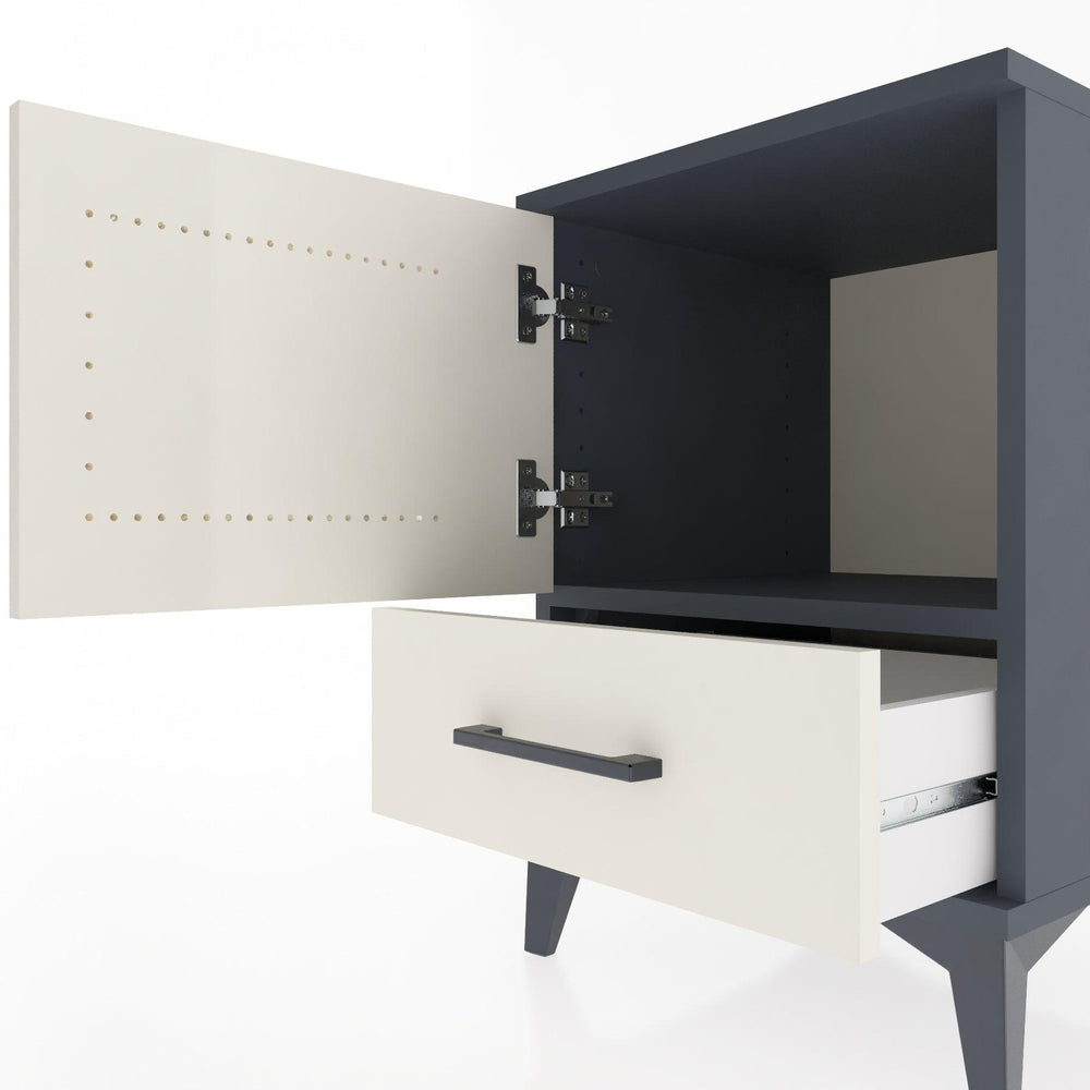 Woodntry Modular Nightstand Anthracite 44x44x52 cm with Cover and Drawer KC5-2