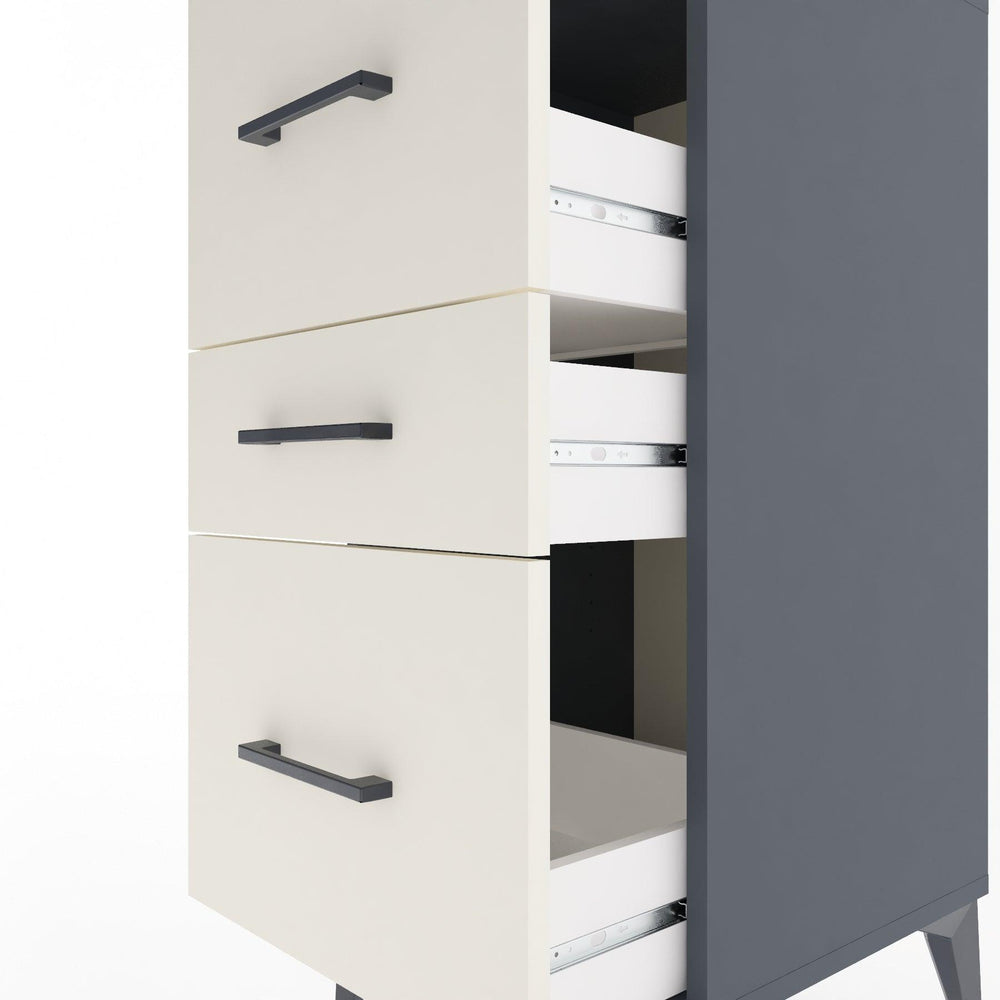 Woodntry Modüler Komodin Antrasit 44x44x84 cm Çekmeceli C5-2