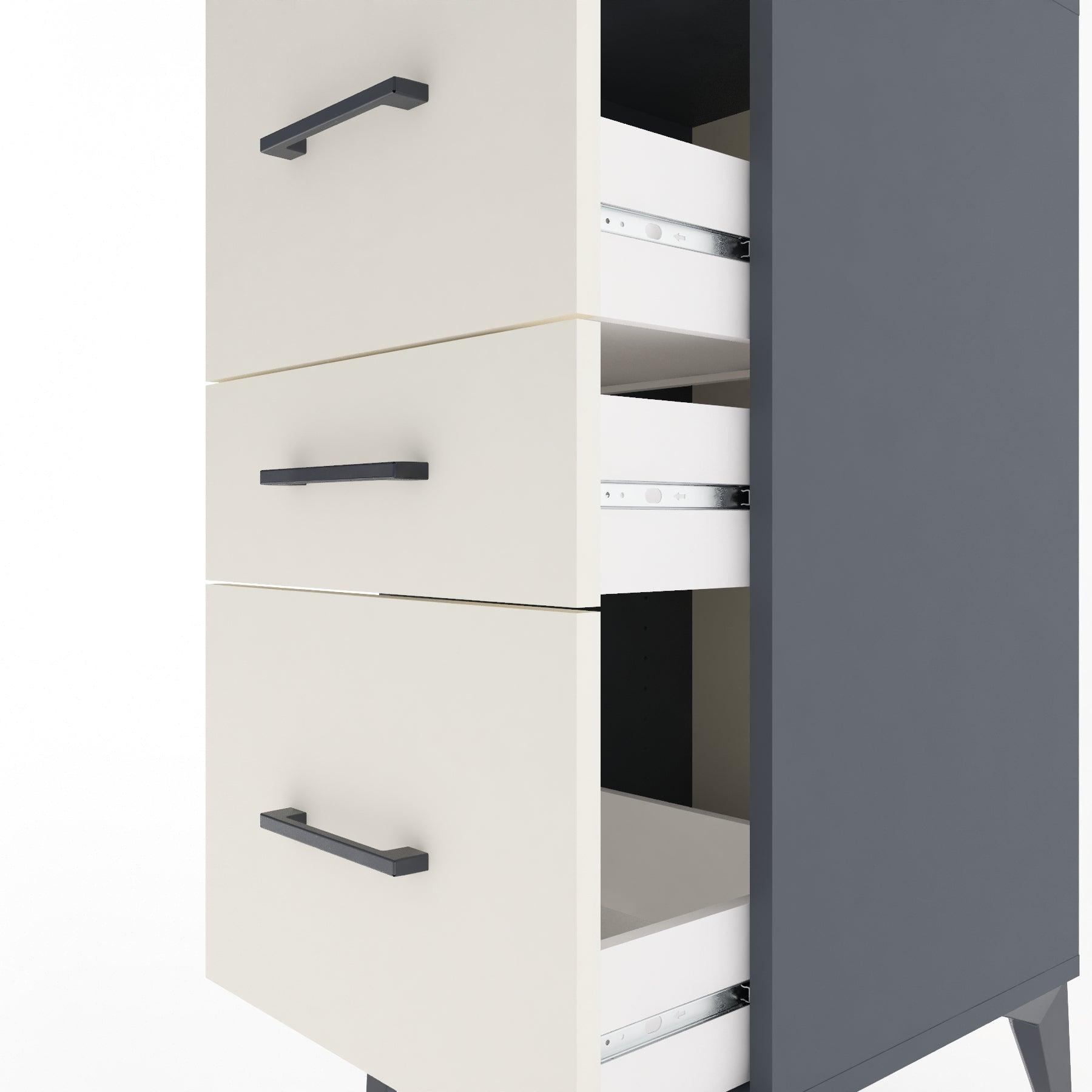 Woodntry Modular Nightstand Anthracite 44x44x84 cm Drawer C5-2