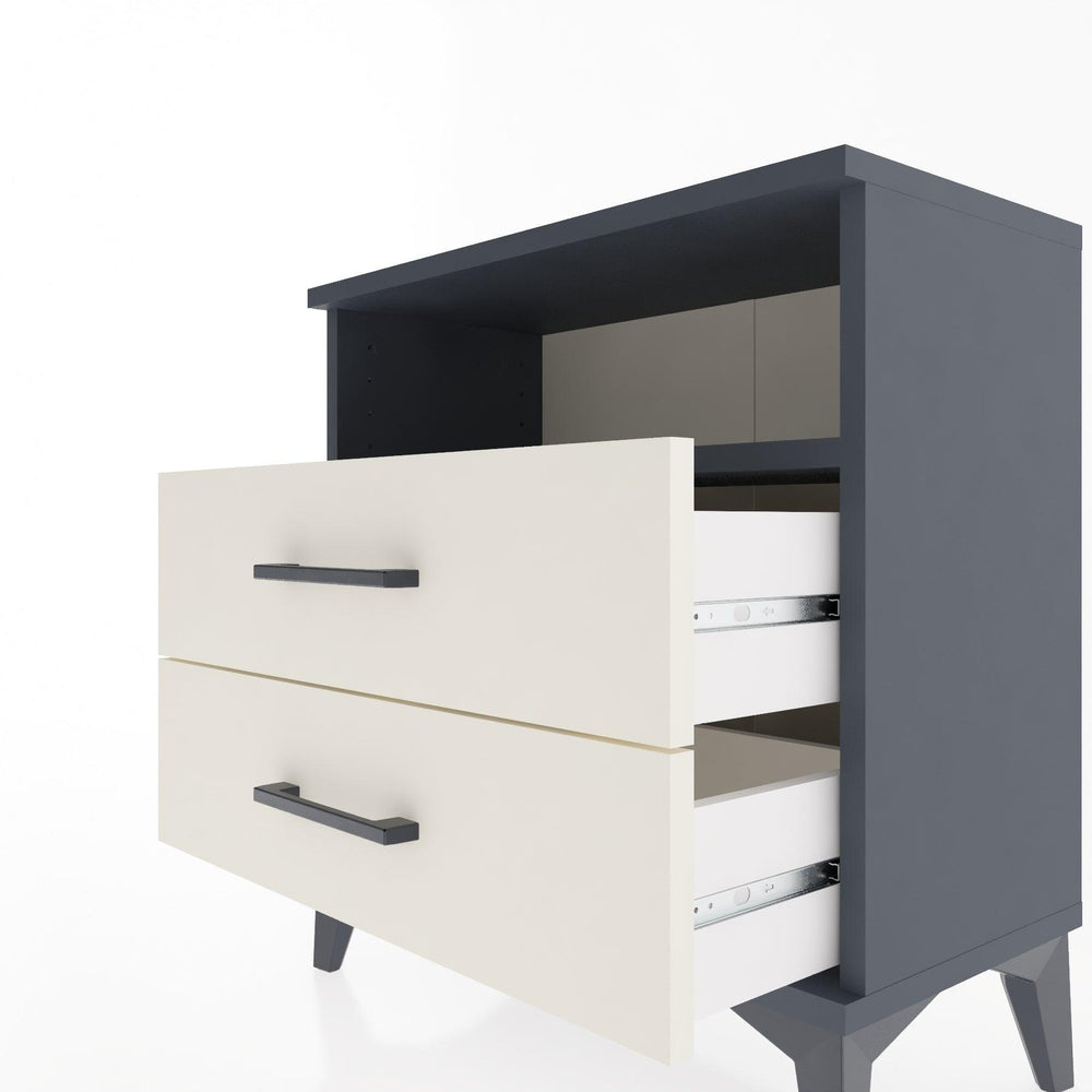 Woodntry Modular Nightstand Anthracite 60x30x52 cm with Drawers and Shelves CR5-2