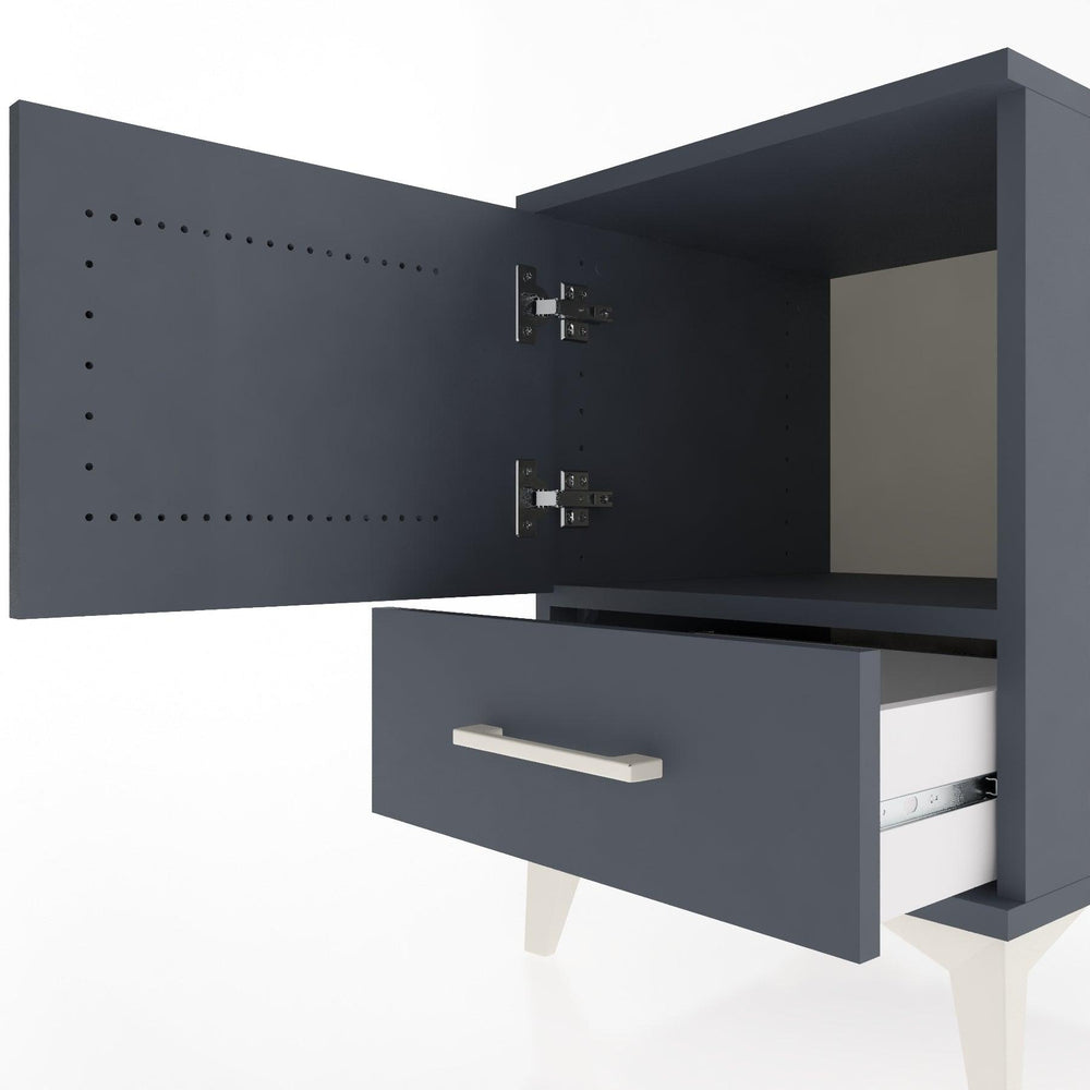 Woodntry Modular Nightstand Anthracite 44x44x52 cm with Cover and Drawer KC5-2