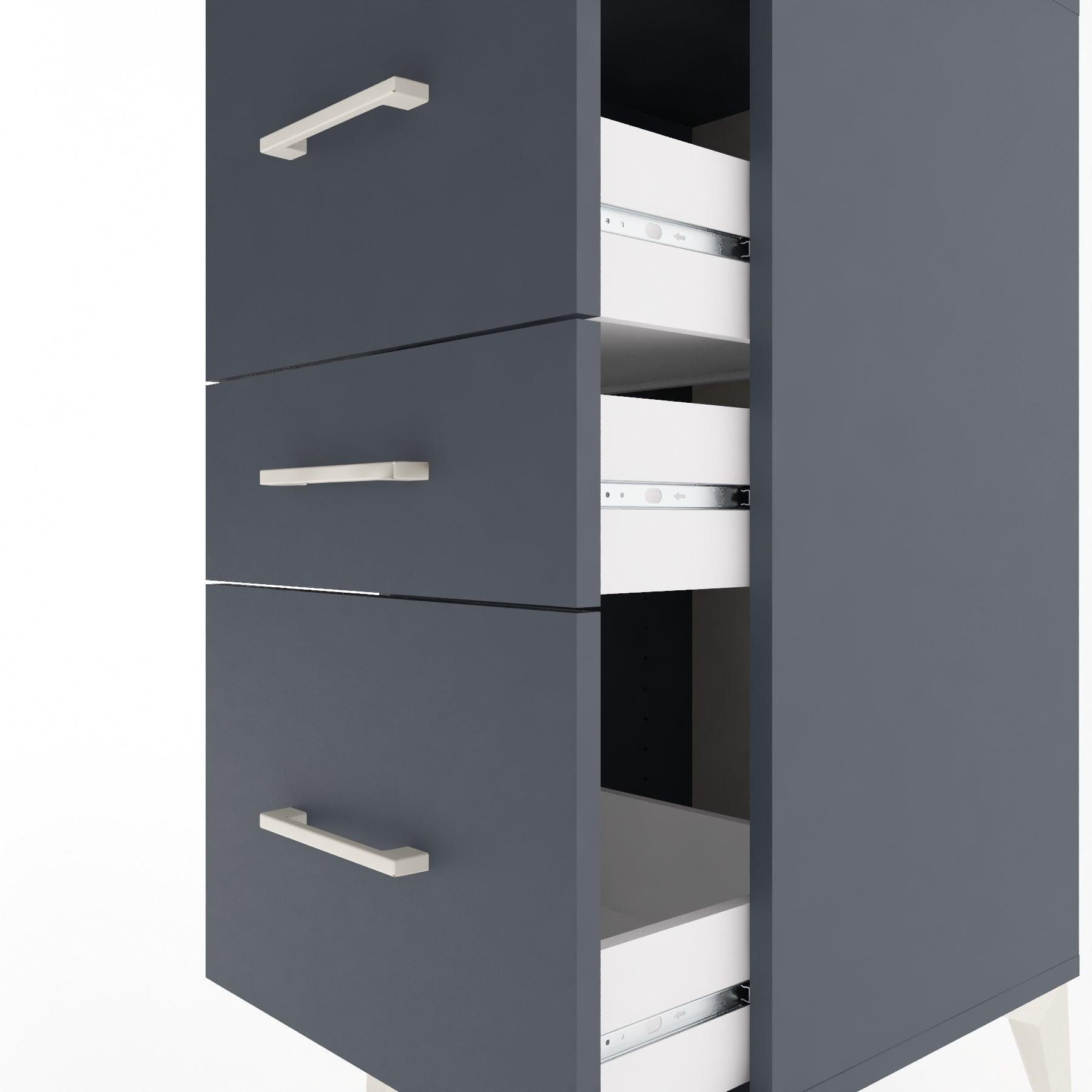 Woodntry Modular Nightstand Anthracite 44x44x84 cm Drawer C5-2