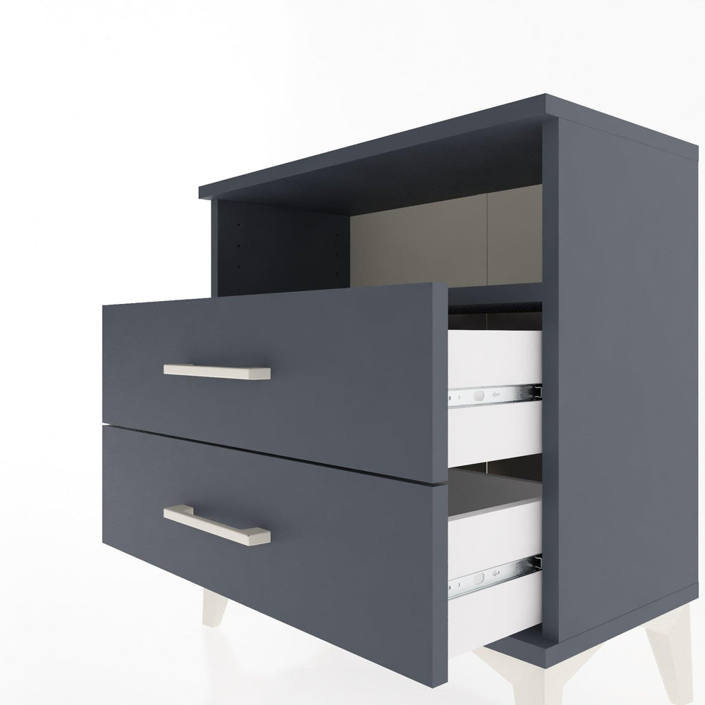 Woodntry Modular Nightstand Anthracite 60x30x52 cm with Drawers and Shelves CR5-2