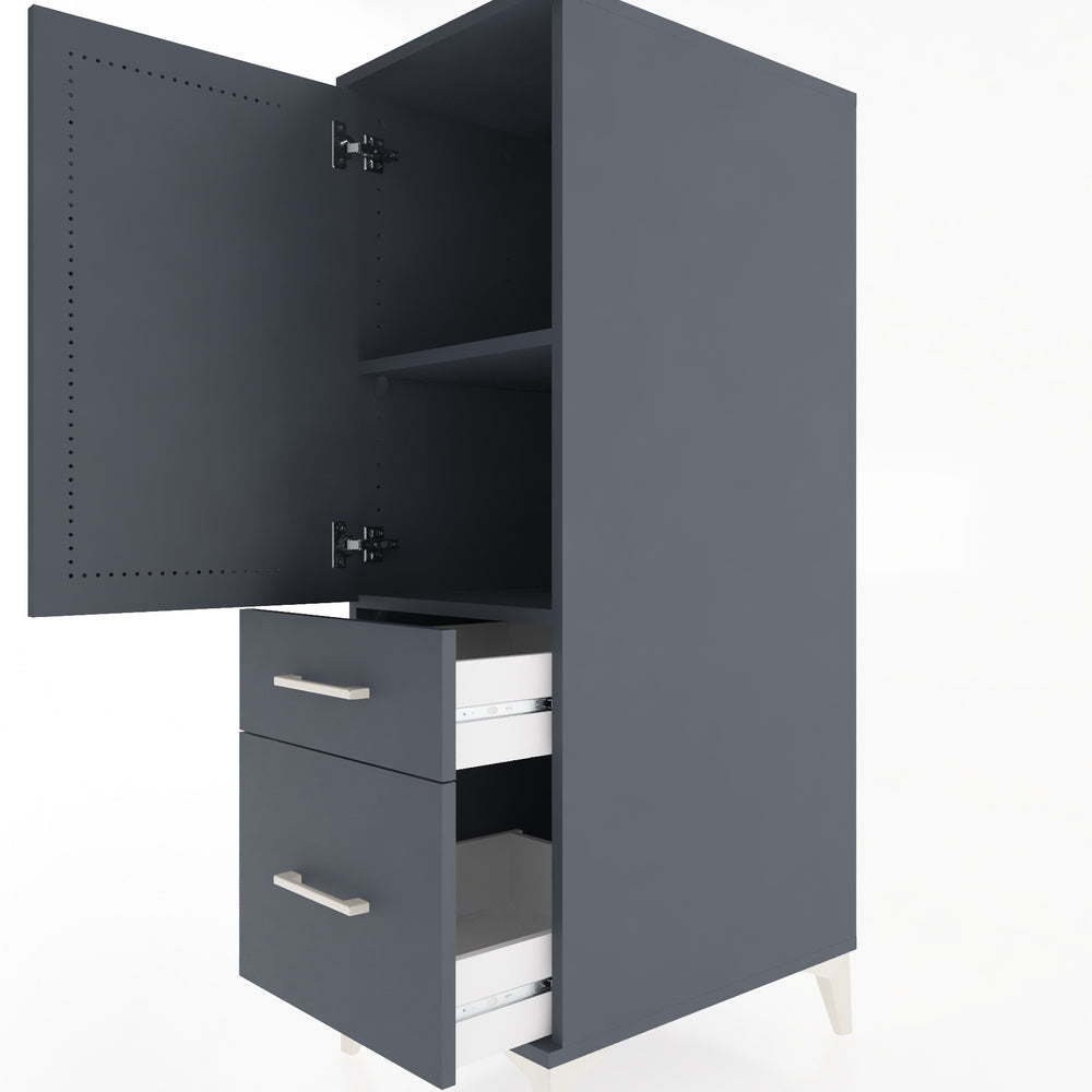Woodntry Modular Cabinet Anthracite 44x59x122 cm with Doors and Drawers KC105-2