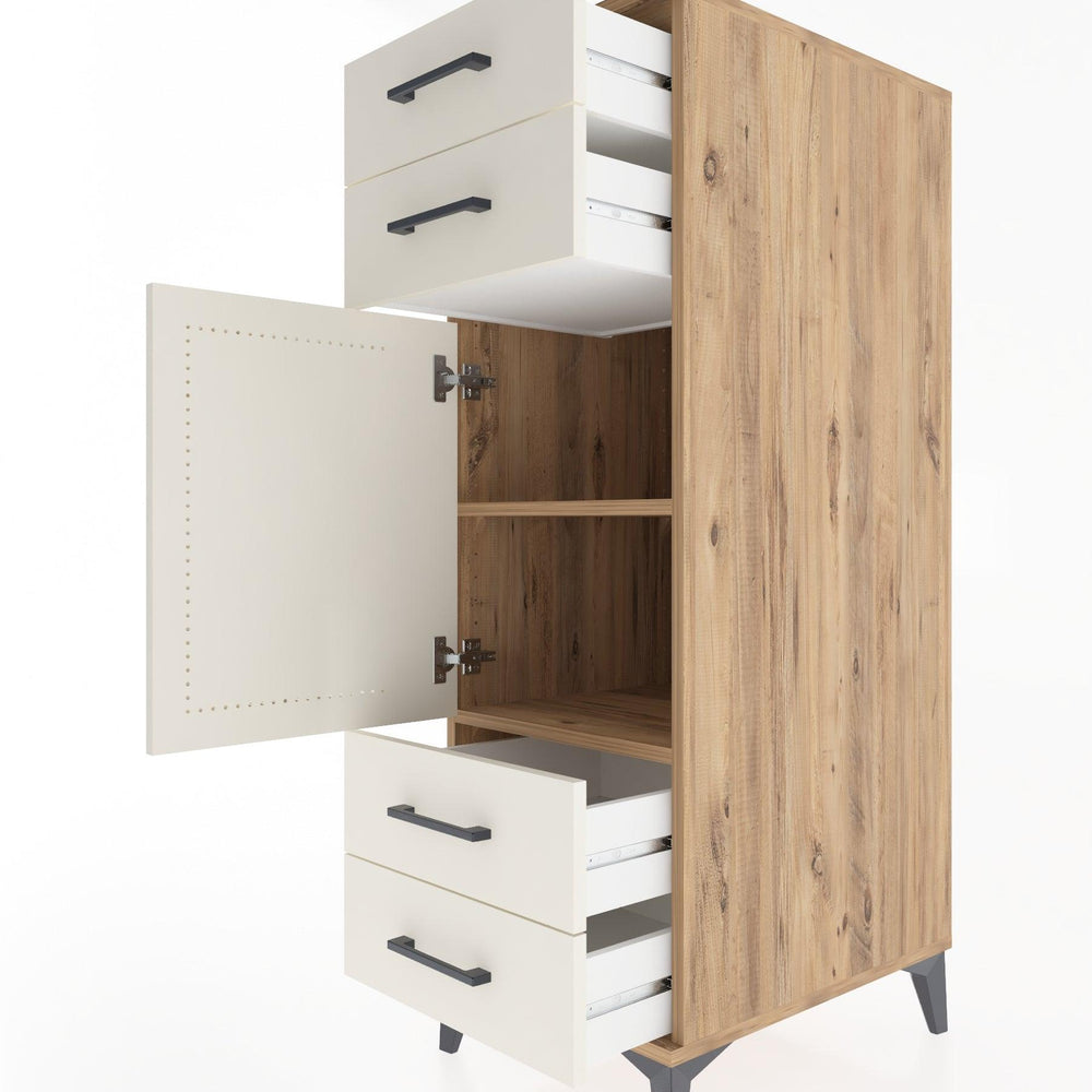 Woodntry Modular Cabinet Pine 44x59x122 cm with Doors and Drawers KC5-3