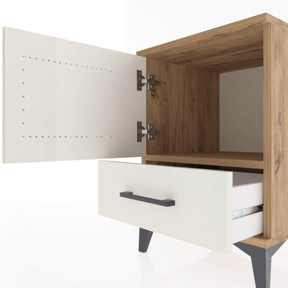 Woodntry Modular Nightstand Pine 44x44x52 cm with Cover and Drawer KC5-3