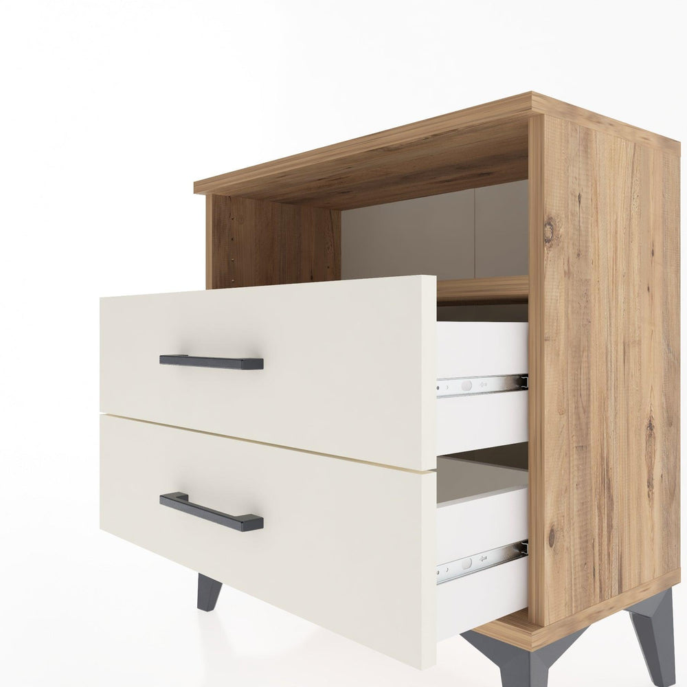 Woodntry Modular Nightstand Pine 60x30x52 cm with Drawers and Shelves CR5-3