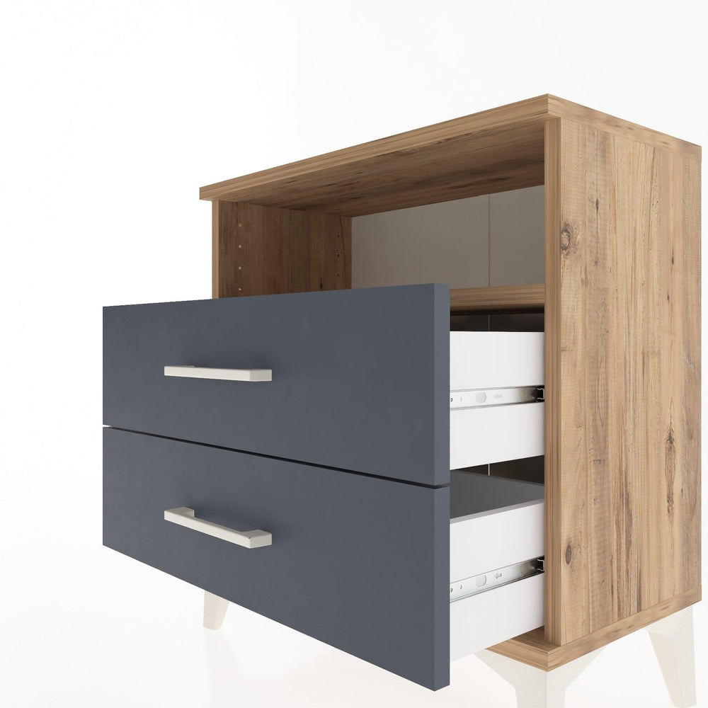 Woodntry Modular Nightstand Pine 60x30x52 cm with Drawers and Shelves CR5-3